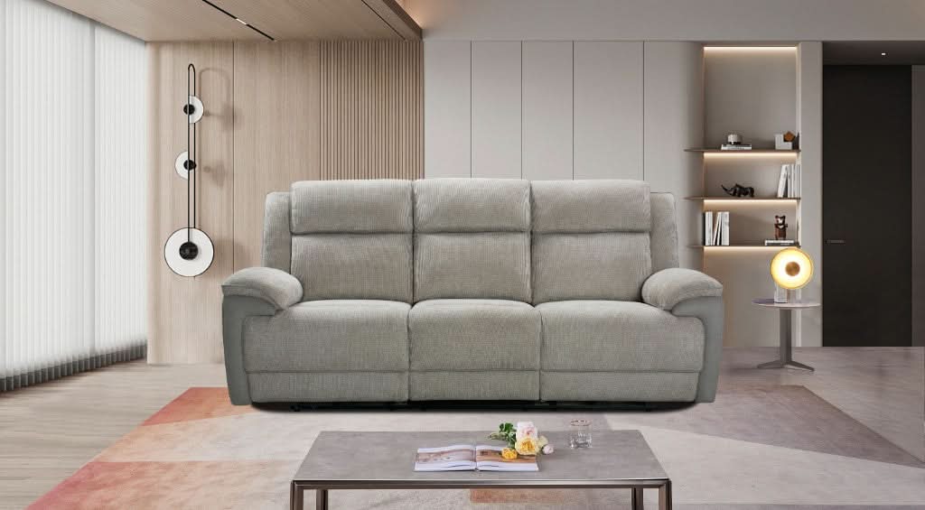 COLVOS 3-SEATER ELECTRIC RECLINER SOFA OYSTER COLOUR