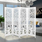ASHE DECORATIVE MANGO WOOD SCREEN/ROOM DIVIDER ANTIQUE WHITE