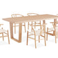 STROUD ELM VENEER TIMBER/MDF  7 PIECE DINING SET: 1 TABLE 210CM 6 STROUD DINING CHAIRS