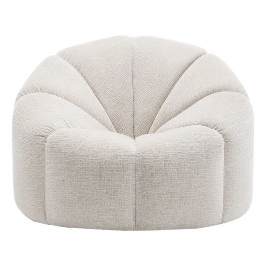 MADELEY CHENILLE SWIVEL OCCASIONAL CHAIR ARMCHAIR CREAM