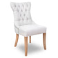 ELMORE LIGHT GREY LEATHER DINING CHAIR WITH WHITEWASH LEGS