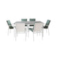 CHIMINO 7 PIECE OUTDOOR DINING SET WHITE/MIST GREEN