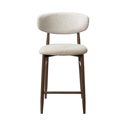 SEVERIN SOLID & VENEER MALAYSIAN HARDWOOD BAR CHAIR BEIGE/ WALNUT