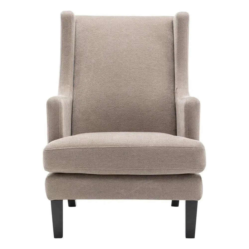 SILAS BEIGE CHENILLE WING BACK ARMCHAIR/OCCASIONAL CHAIR