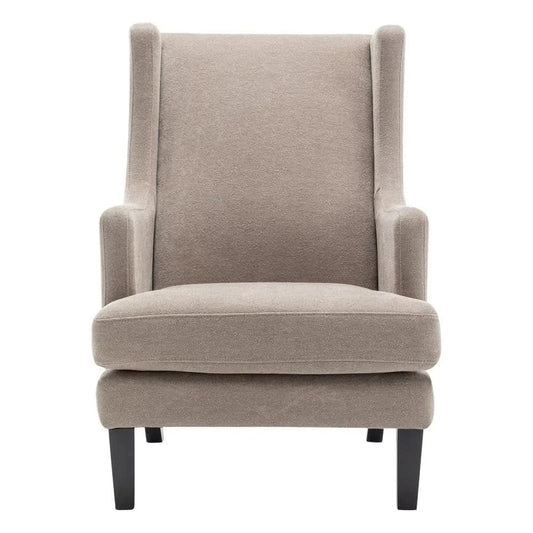 SILAS BEIGE CHENILLE WING BACK ARMCHAIR/OCCASIONAL CHAIR