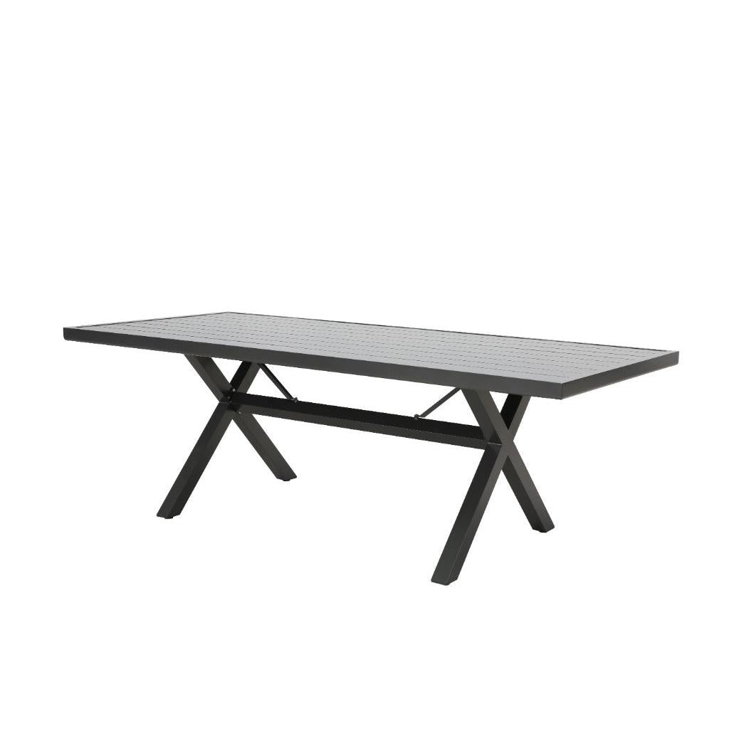 GRECO 7 PIECE OUTDOOR DINING SETTING ALUMINIUM WHITE & CHARCOAL 220CM