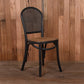 DUMAS SOLID OAK & RATTAN DINING CHAIR BLACK