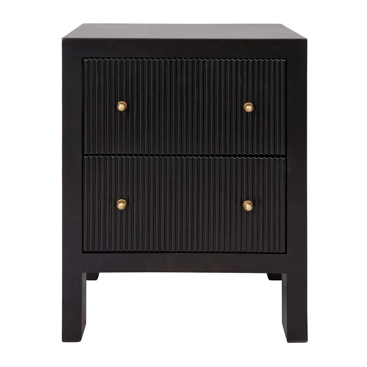 JAYLA SMALL BLACK 2-DRAWER BEDSIDE TABLE