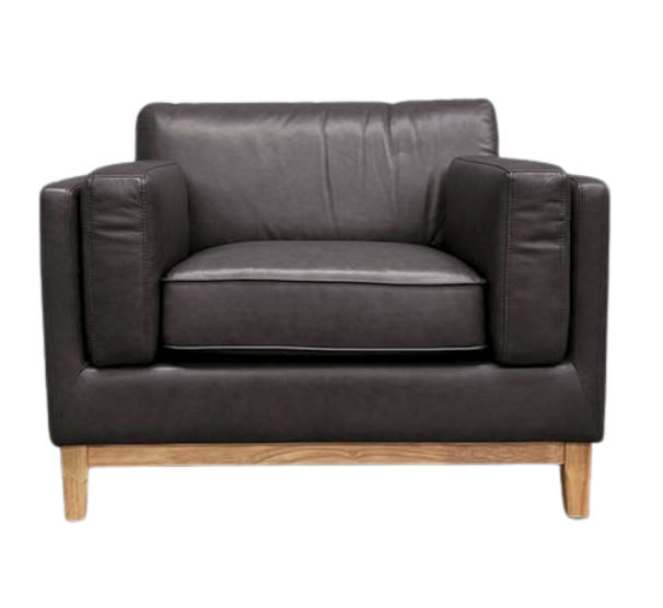 MARQUIS OSLO LEATHER ARMCHAIR 1 SEATER BLACK