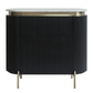 DENEUVE 3 DRAWER CHEST OF DRAWERS BLACK WITH CARRARA MARBLE TOP