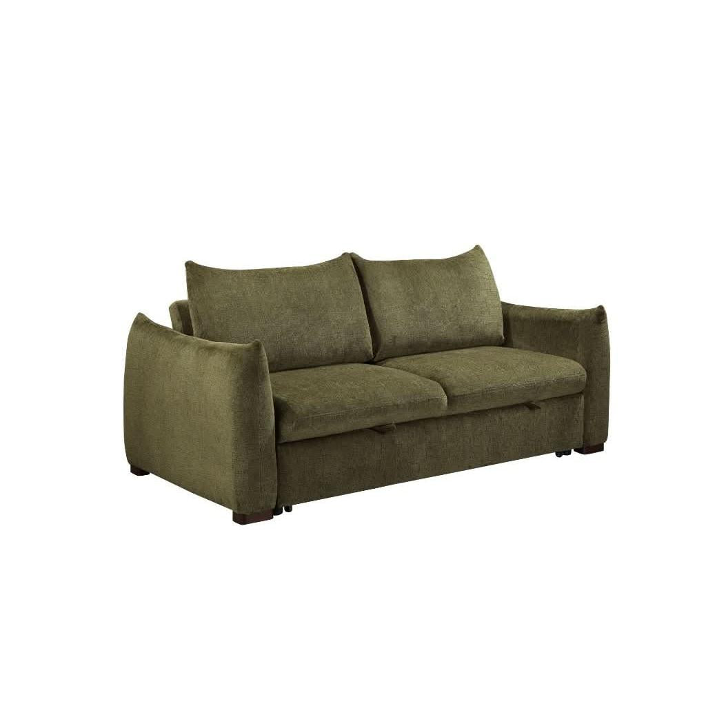 OAKLI FABRIC PULLOUT 3-SEATER SOFA BED GREEN