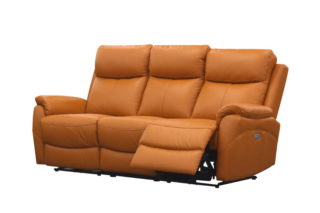 HAWES 3 PIECE ELECTRIC RECLINER 3-SEATER SOFA & 2 ARMCHAIRS TANGERINE COLOUR