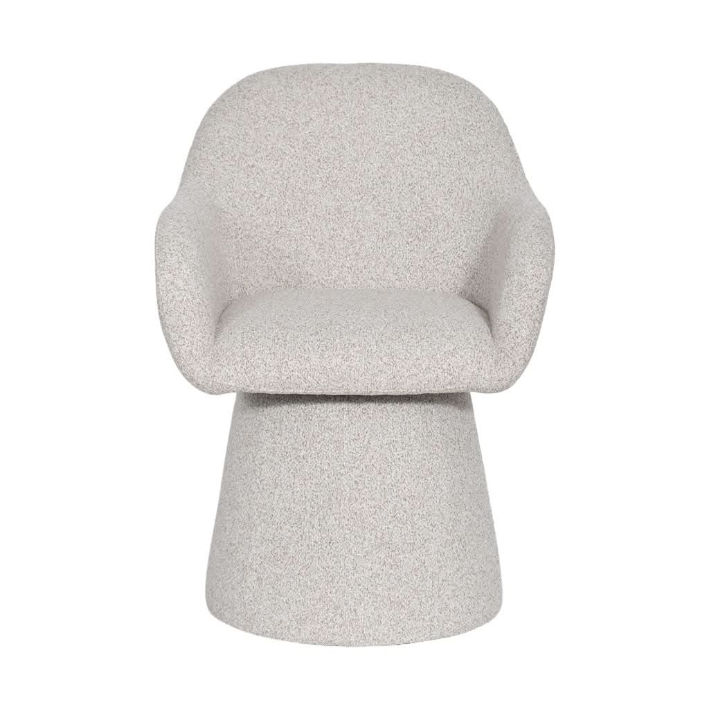 EVERLEE FABRIC SWIVEL DINING ARMCHAIR/ACCENT CHAIR BONE COLOUR