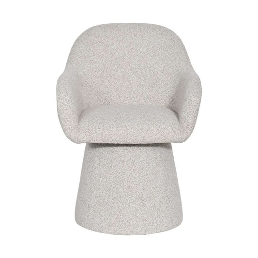 EVERLEE FABRIC SWIVEL DINING ARMCHAIR/ACCENT CHAIR BONE COLOUR
