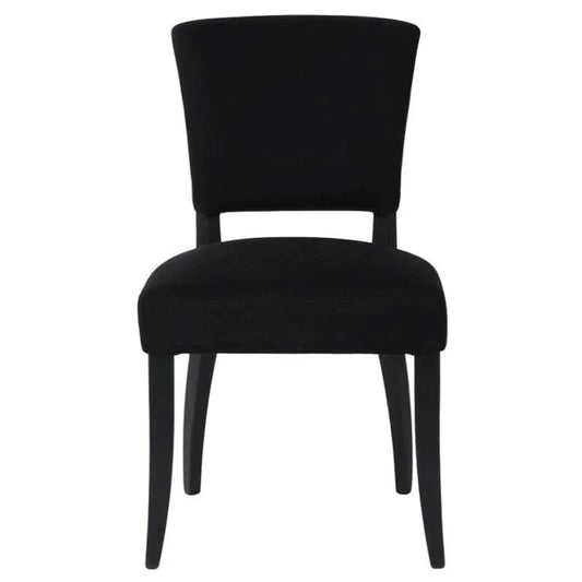 SET OF 2 CAVENDISH LINEN DINING CHAIR BLACK