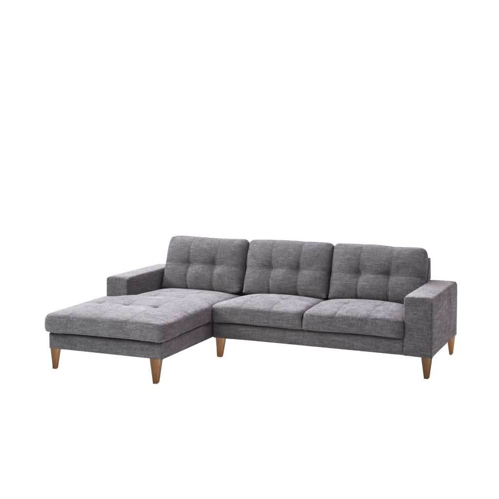 LIZ GREY FABRIC 2-SEATER W/LHF CHAISE MID-CENTURY