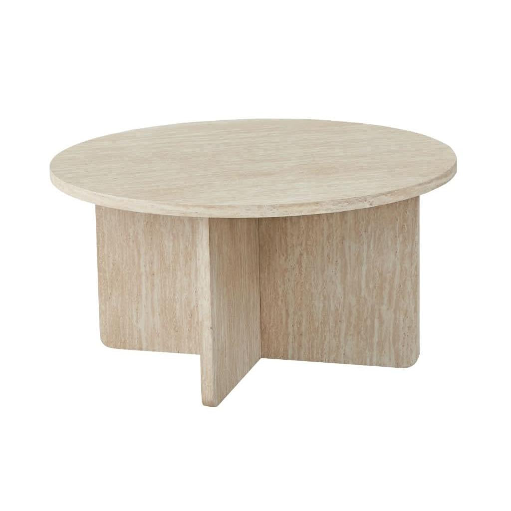 DERNA ROUND COFFEE TABLE  TRAVERTINE CLOUR