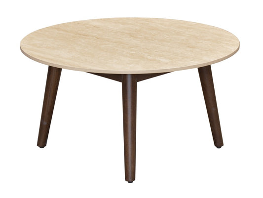 SEVERIN SOLID & VENEER MALAYSIAN HARDWOOD ROUND COFFEE TABLE  WALNUT DIA.80CM