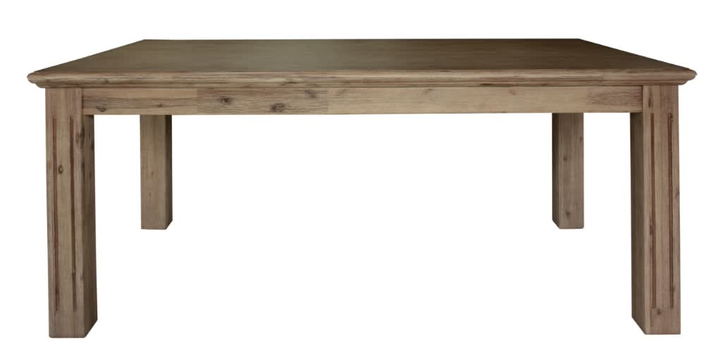 DEVONSHIRE ACACIA TIMBER 7 PIECE DINING SET -1 DINING TABLE  180CM & 6 DEVONSHIRE DINING CHAIRS BRUSHED KHAKI