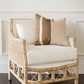 DELON ARMCHAIR CHAIR RATTAN FRAME  & WEAVE NATURAL GREY PATTERNED UPHOLSTERY