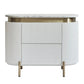 DENEUVE BEDSIDE TABLE WHITE WITH CARRARA MARBLE TOP