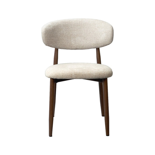 SEVERIN SOLID & VENEER MALAYSIAN HARDWOOD DINING CHAIR BEIGE/ WALNUT