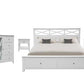 LUGANO HAMPTONS STYLE ACACIA 4 PIECE BEDROOM SUITE: 2-DRAWER DOUBLE BED 1 GLASS DOOR TALLBOY  2 BEDSIDE TABLES