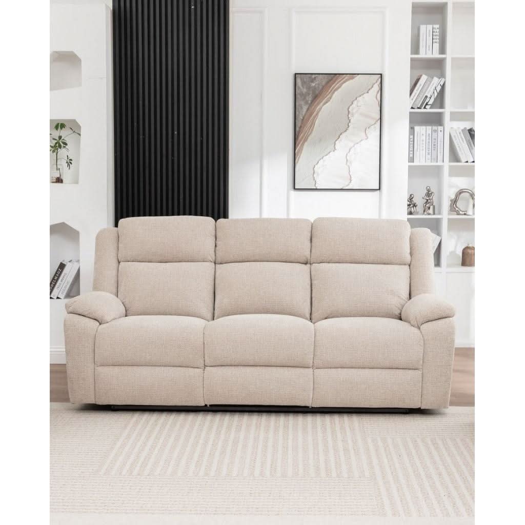 ALLOA FABRIC 3-SEATER ELECTRIC RECLINER SOFA BEIGE