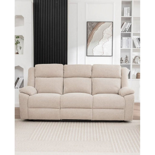 ALLOA FABRIC 3-SEATER ELECTRIC RECLINER SOFA BEIGE