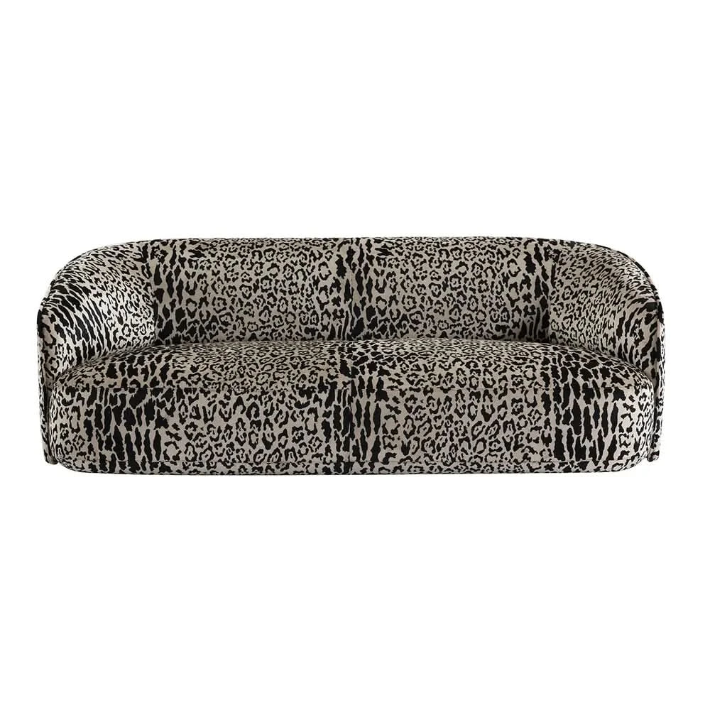ROSQUIN 3-SEATER LEOPARD CHENILLE FABRIC SOFA