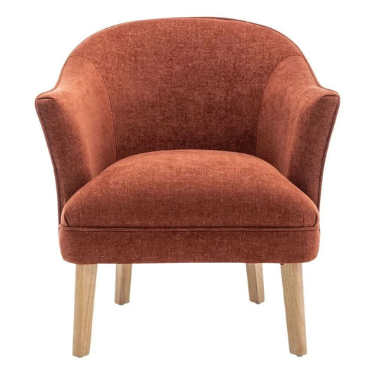 ELMORE CHENILLE FABRIC TUB CHAIR/OCCASIONAL CHAIR TERRACOTTA