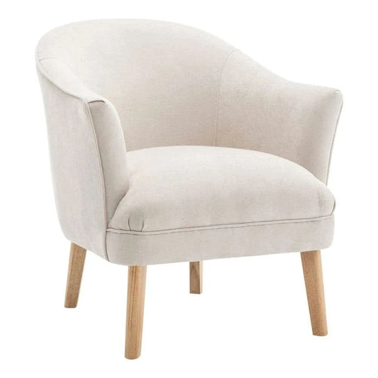 ELMORE CHENILLE FABRIC TUB CHAIR/OCCASIONAL CHAIR CREAM