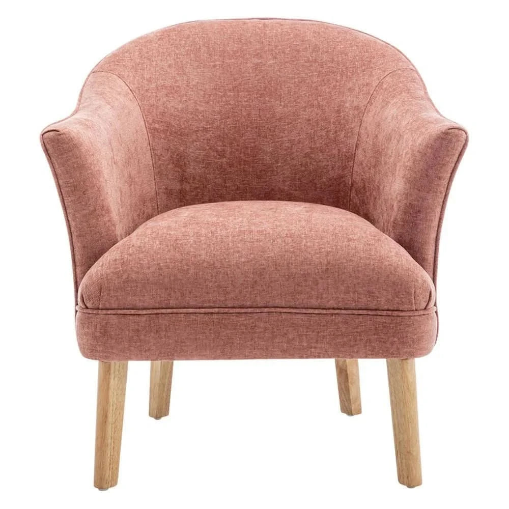 ELMORE CHENILLE FABRIC TUB CHAIR/OCCASIONAL CHAIR CORAL