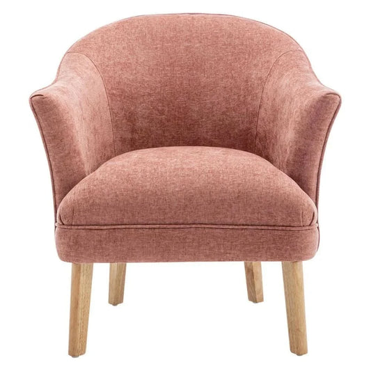 ELMORE CHENILLE FABRIC TUB CHAIR/OCCASIONAL CHAIR CORAL