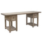 BAIRD TWIN PEDESTAL HOME OFFICE WITH DISTRESSED FINISH - WEATHERED GREY