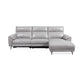 GARDIE PLUSH LEATHER 2-SEATER + CHAISE POWER SECTIONAL SOFA LOUNGE STONE - MyChocolateWood