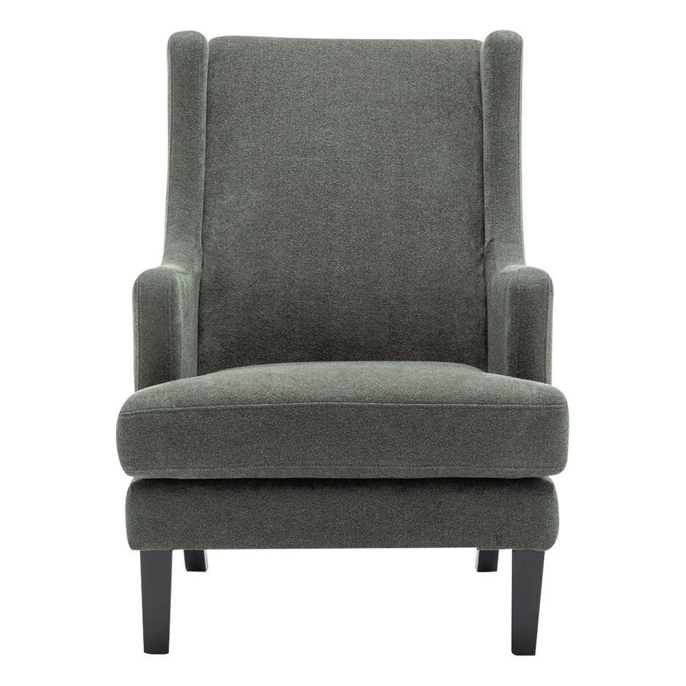 SILAS WINTER MOSS CHENILLE WING BACK ARMCHAIR/OCCASIONAL CHAIR