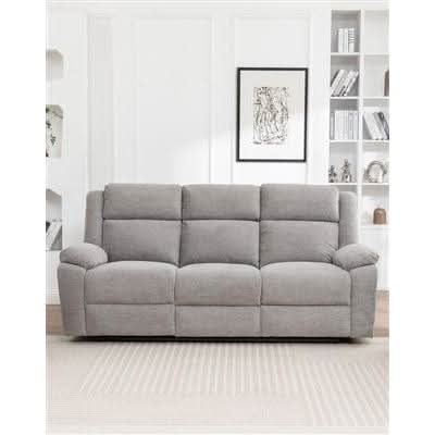ALLOA FABRIC 3-SEATER ELECTRIC RECLINER SOFA GREY