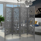 ASHE DECORATIVE MANGO WOOD SCREEN/ROOM DIVIDER DARK GREY
