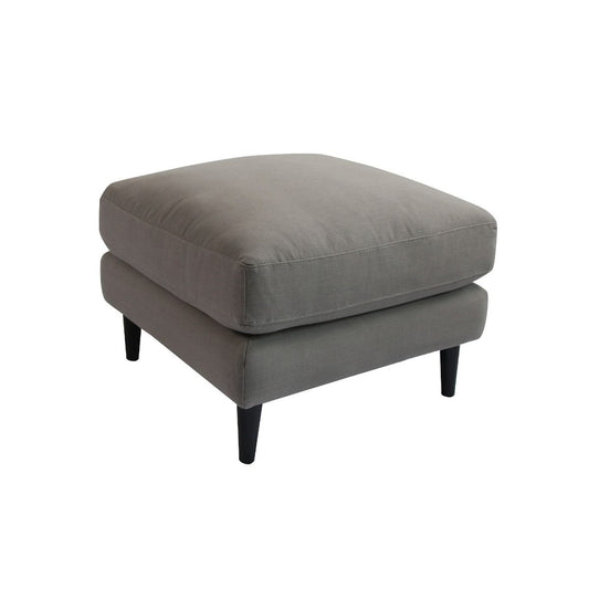 GUIDO OTTOMAN FOOTSTOOL POUFE HAMPTONS STYLE IN SMOKE COLOURED FABRIC