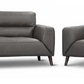LOUANNE 3 + 2-SEATER REAL LEATHER SOFA SETTEE COUCH GUNMETAL