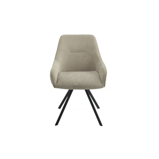 CARLOW FABRIC DINING CHAIR FAWN COLOURED
