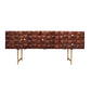 IVANNO SOLID MANGO WOOD 3 DOOR 2 DRAWER CONSOLE  IN WALNUT FINISH 177CM