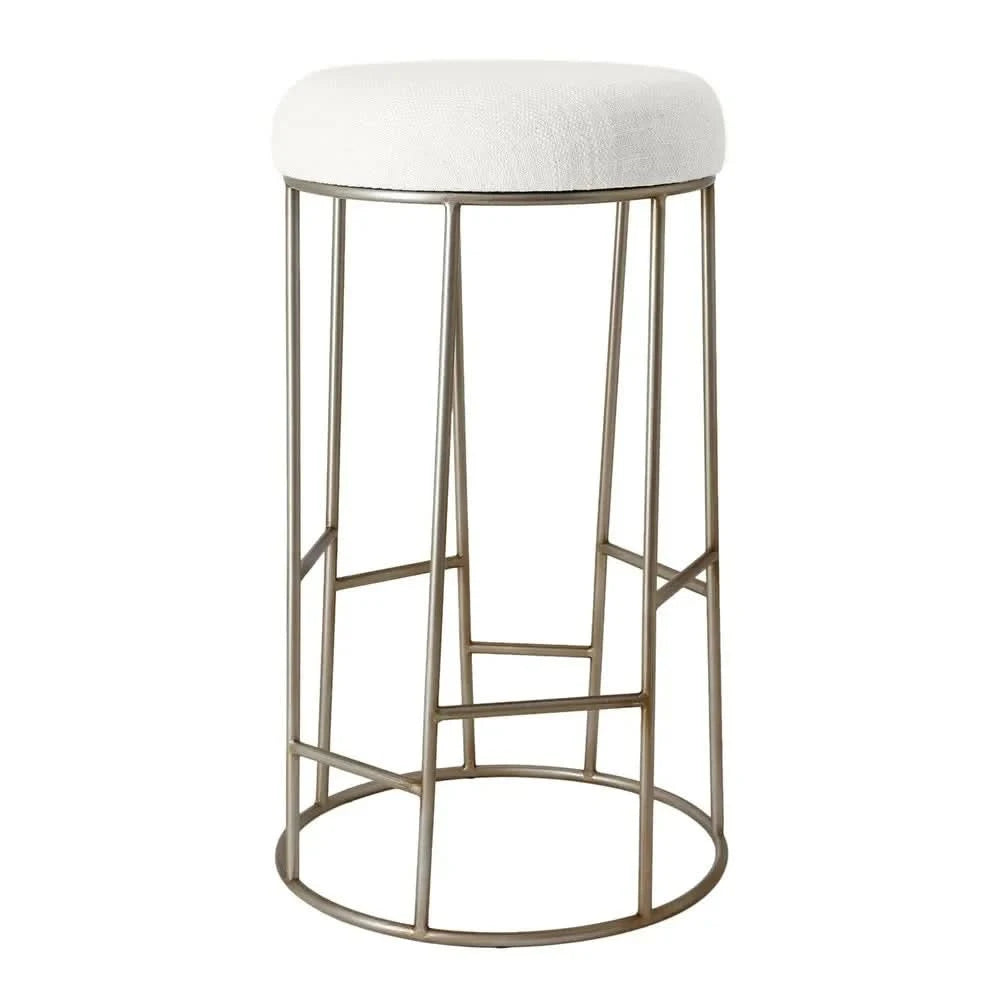JACE GOLD STEEL BAR STOOL - NATURAL LINEN