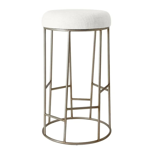 JACE GOLD STEEL BAR STOOL - NATURAL LINEN