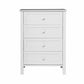 BAYLIN RUBBERWOOD 4 DRAWER TALLBOY/CHEST OF 4 DRAWERS WHITE