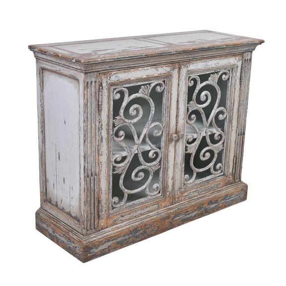 MALVERN RECLAIMED ASIAN TIMBER 2-DOOR SIDEBOARD/BUFFET IN WEATHERED GREY