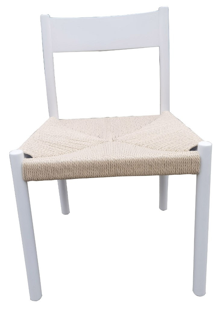 ONDINA BIRCH TIMBER DINING CHAIR WHITE/NATURAL