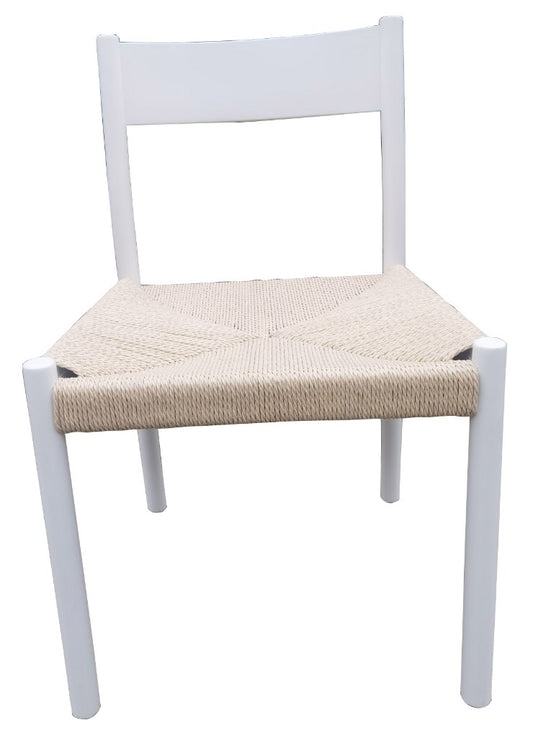 ONDINA BIRCH TIMBER DINING CHAIR WHITE/NATURAL