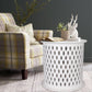 MELODIA ROUND WOODEN SIDE TABLE - INDOOR/OUTDOOR  DISTRESSED